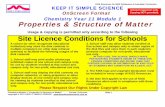 Properties & Structure of Matter Site Licence Conditions ...