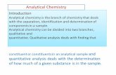 1 Analytical Chemistry Introduction Analytical chemistry ...
