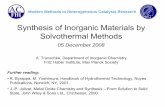 Synthesis of Inorganic Materials by Solvothermal Methods - FHI