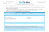 APPLICATION FOR REGISTRATION AS A CHARTERED ENGINEER