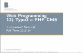 Web Programming 12) Typo3 a PHP CMS