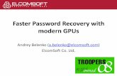 Faster Password Recovery with modern GPUs