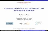 Automatic Generation of Fast and Certified Code for Polynomial