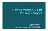 How to Write A Good Progress Report - Projects at NFSTC.org