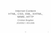 Internet Content HTML, MIME, HTTP