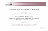Liquid targets for isotope production