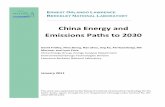 China Energy and Emissions Paths to 2030