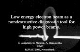 Low energy electron beam as a nondestructive diagnostic tool for