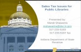 Sales Tax Issues for Public Libraries - In