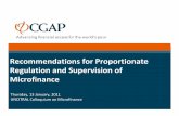 Recommendations for Proportionate Regulation and Supervision
