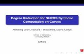 Degree Reduction for NURBS Symbolic Computation on Curves