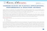 Carbon blaCks in PlastiCs aPPliCations, PerformanCe