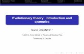 Evolutionary theory: introduction and examples
