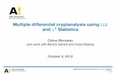 Multiple differential cryptanalysis using LLR and 2 Statistics