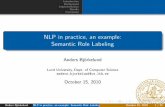 NLP in practice, an example: Semantic Role Labeling