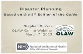 OLAW Online Seminar: Disaster Planning, March 7, 2013