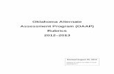 Oklahoma Alternate Assessment Program (OAAP) Rubrics …