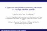 Clique and neighborhood characterizations of strongly ...