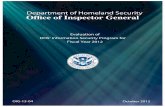 Evaluation of DHS' Information Security Program for FY 2012 report