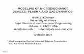 MODELING OF MICRODISCHARGE DEVICES: PLASMA AND GAS DYNAMICS