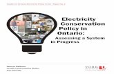 Electricity Conservation Policy in Ontario