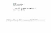 Tariff Data Export: Initial File