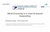 Weld Cracking in a Cast Ni-based Superalloy
