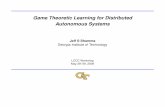 Game Theoretic Learning for Distributed Autonomous Systems
