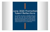 June 2020 Promotion Talent Reflections