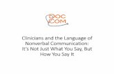 Clinicians and the Language of Nonverbal Communication: It ...