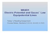 W04D1 Electric Potential and Gaussʼ Law Equipotential Lines