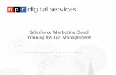 Salesforce Marketing Cloud Training #2: List Management