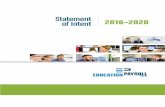 Statement of Intent 2016–2020 - Education Payroll