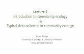 Introduction to community ecology: How does HMSC relate to ...