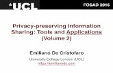 Privacy-preserving Information Sharing: Tools and ...