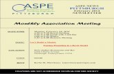 Monthly Association Meeting - PITTSBURGH ASPE
