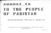 CPI Appeal to People of Pakistan 1947