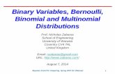 Binary Variables, Bernoulli, Binomial and Multinomial ...