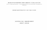 ANNUAL REPORT 2017-2018 - Krupanidhi College
