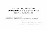 JOURNAL, LEDGER, SUBSIDIARY BOOKS AND TRIAL BALANCE
