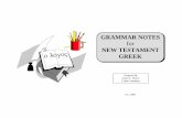 GRAMMAR NOTES for NEW TESTAMENT GREEK - Scroll and Screen