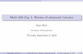 Math 600 Day 1: Review of advanced Calculus - Penn Math