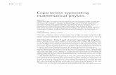 Experiences typesetting mathematical physics - TUG