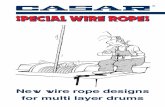 New wire rope designs for multi-layer drums