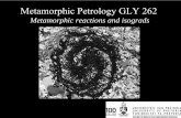 Metamorphic Petrology GLY 262 - Geology papers