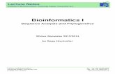 Bioinformatics I: Sequence Analysis and Phylogenetics