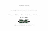 Program Review Management Information Systems BBA