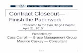 Contract Closeoutâ€” - San Diego Chapter