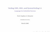 Verilog 1995, 2001, and SystemVerilog 3.1 - Columbia University