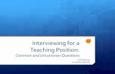 Interviewing for a Teaching Position: Common and - Kappa Delta Pi